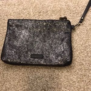 Black sparkle wristlet